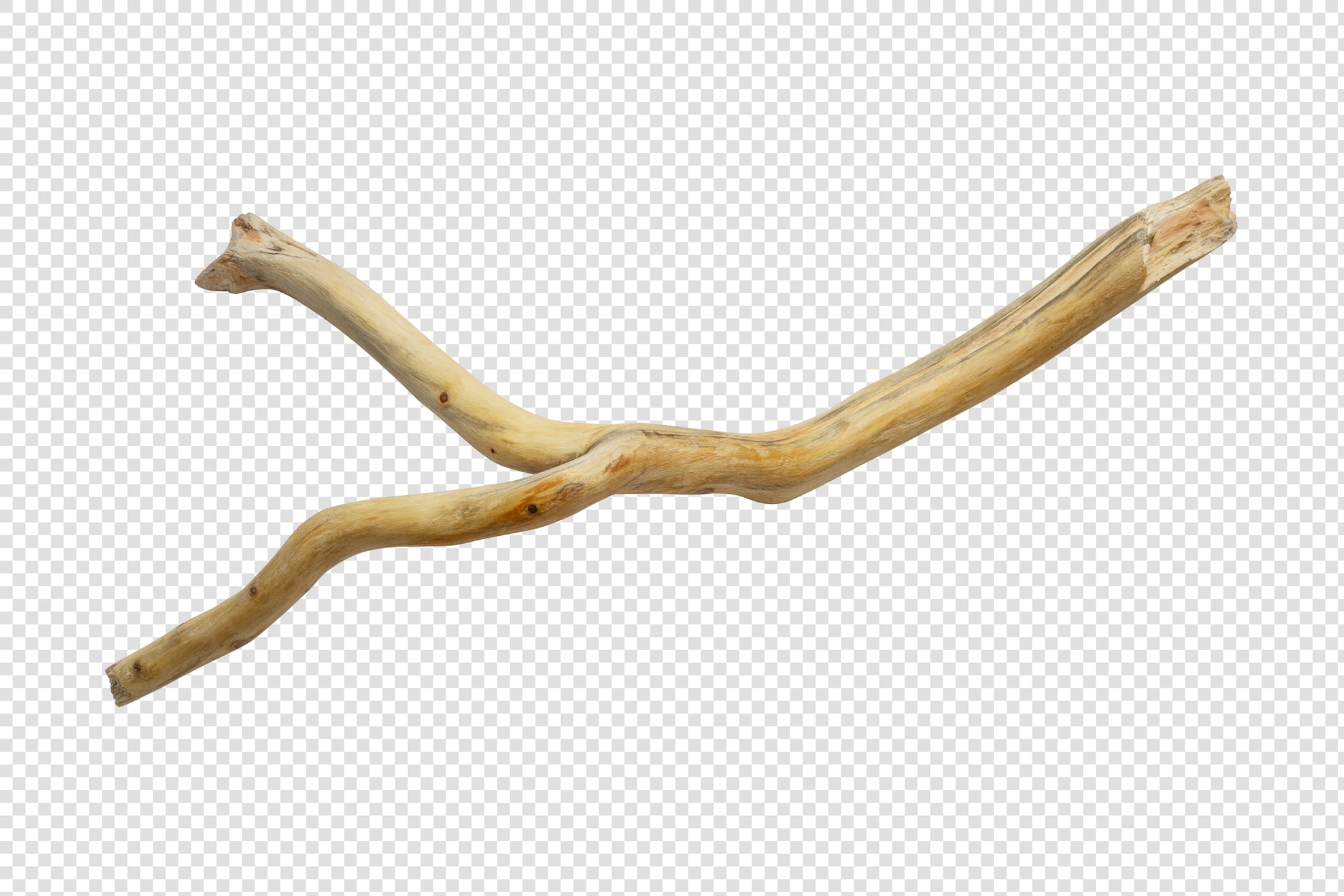 Clean Isolated PSD image of Wooden stick on transparent background with separated shadow