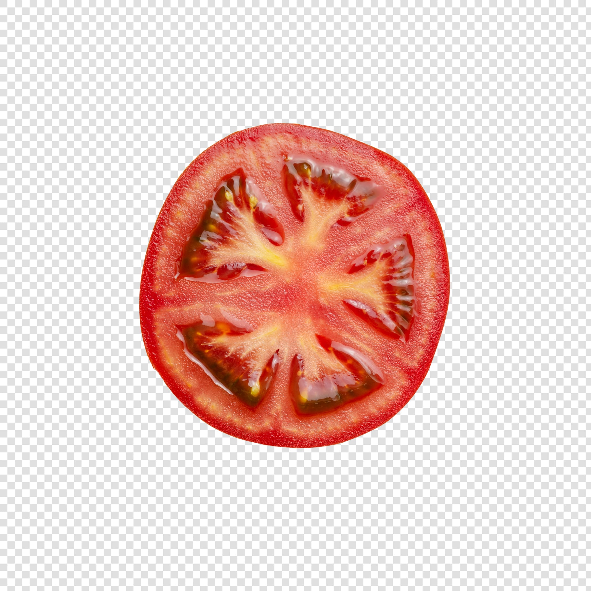 Clean Isolated PSD image of Tomato on transparent background with separated shadow