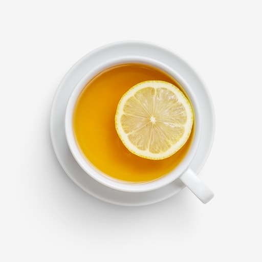 Clean Isolated PSD image of Tea with lemon on transparent background with separated shadow