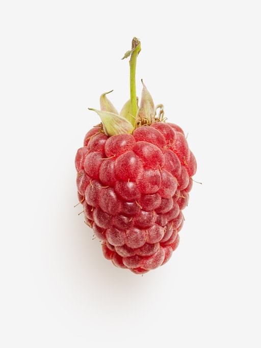 Clean Isolated PSD image of Raspberry on transparent background with separated shadow