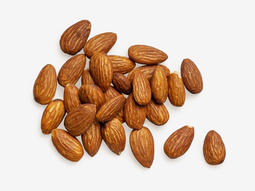 Clean Isolated PSD image of Almonds on transparent background with separated shadow